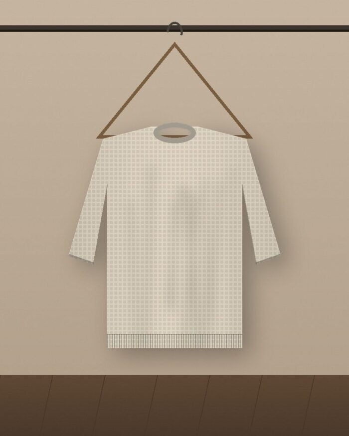 The Deckhand Sweater in Undyed Wool — on model