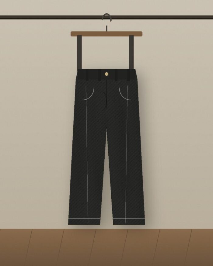 The Foundry Pant in Black Twill — on model