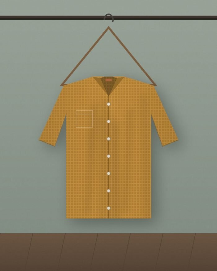 The Harbor Shirt in Saffron Waffle — on model